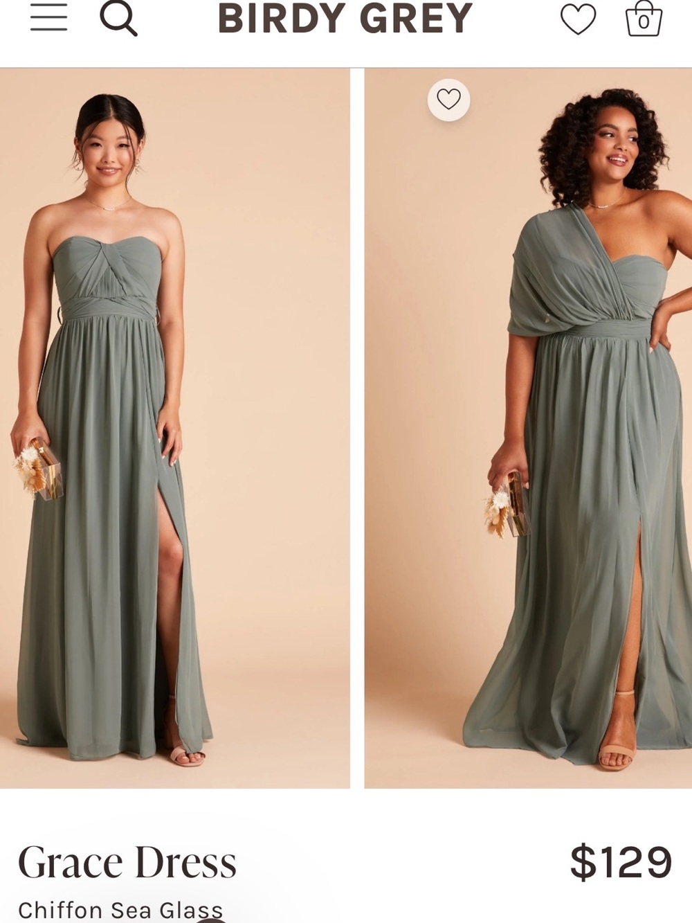 Birdy Grey Grace Maxi Dress in Sea Glass Green (convertible dress) size Small